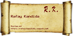 Rafay Kandida névjegykártya